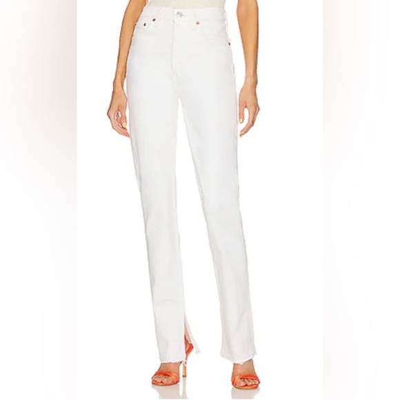 Revolve size 29 Originals 70's High Rise Skinny Boot Jeans in Vintage White - Picture 1 of 3
